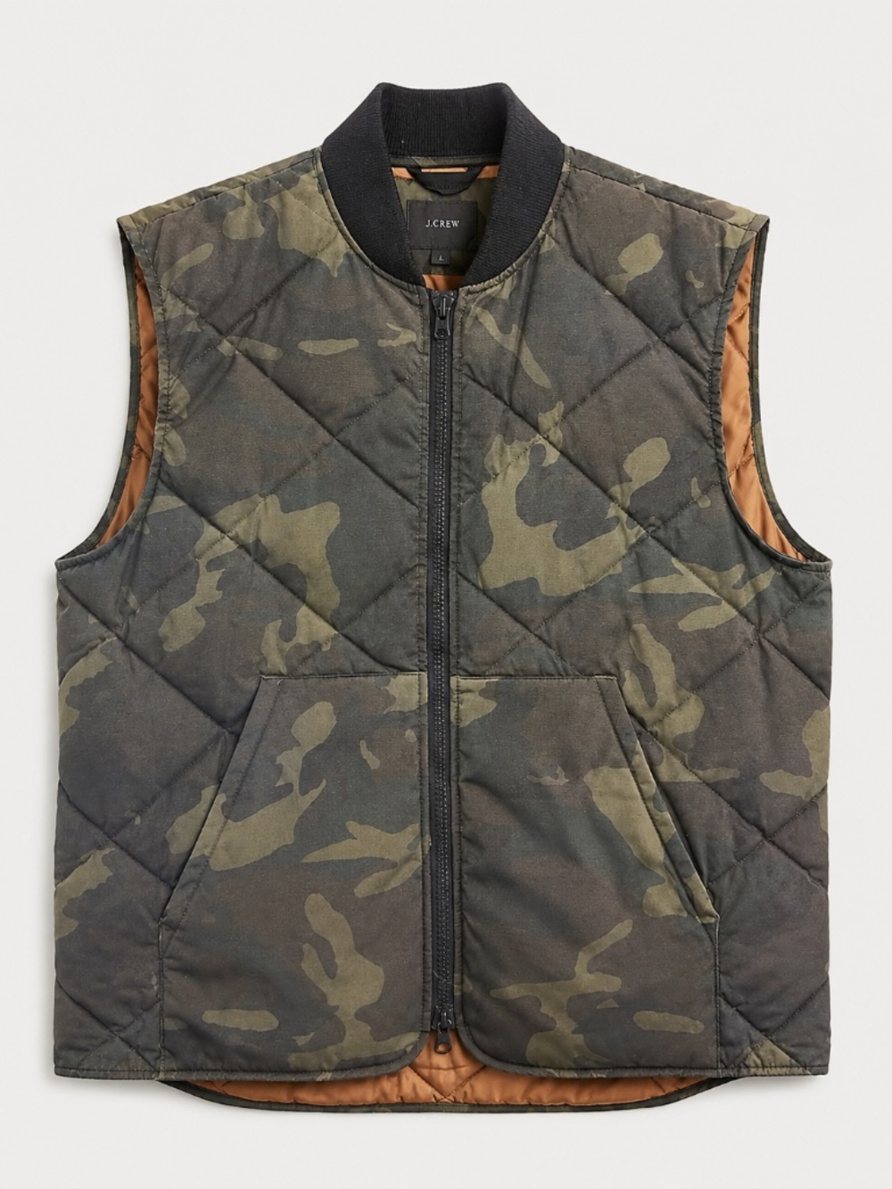 J.Crew Nordic Camo Quilted Vest Men’s Large Water Resistant